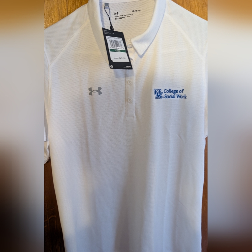 NWT University Of Kentucky Under Armour White Polo Size Women's Large